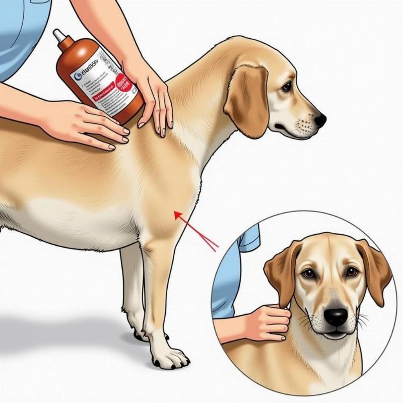 Applying flea and tick treatment