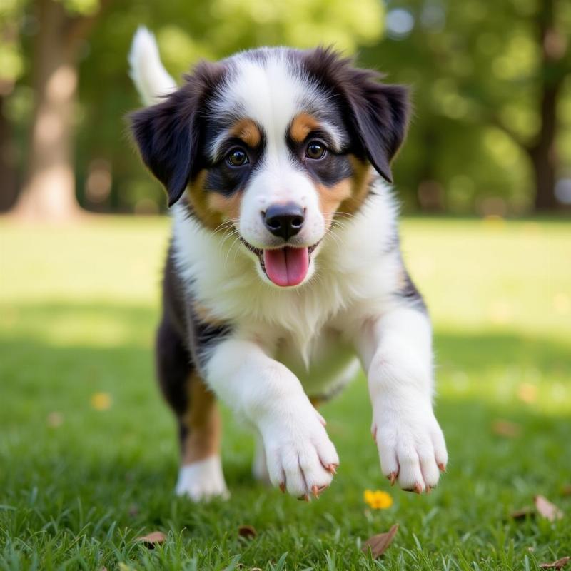 Australian Shepherd Bernese Mountain Dog Puppy Playing