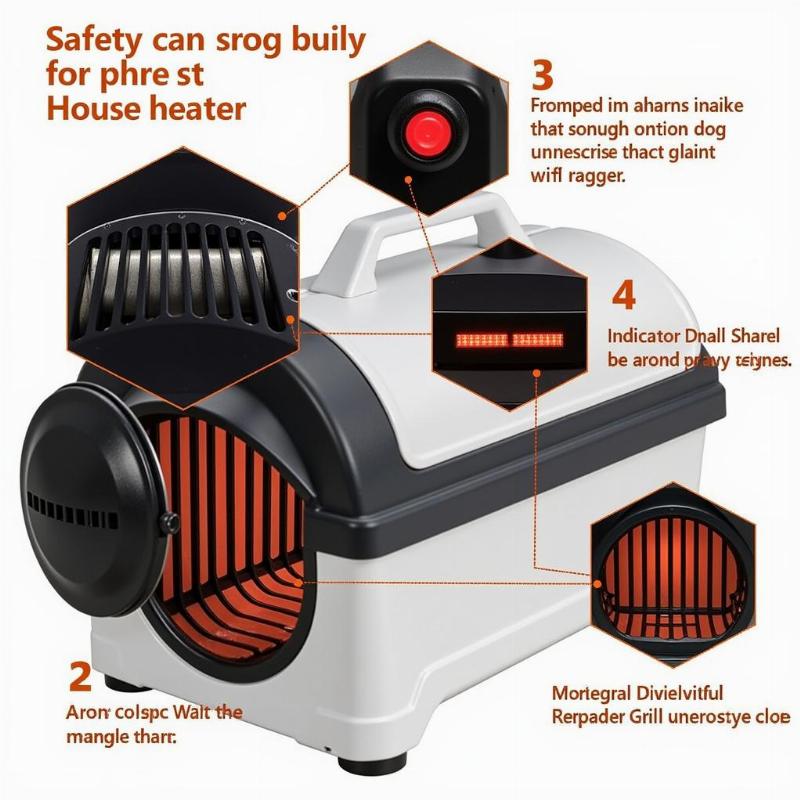 Dog house heater with safety features