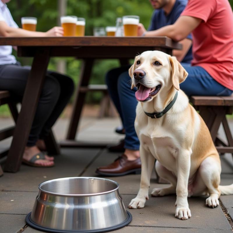 Dog Sitting Responsibly Near Beer