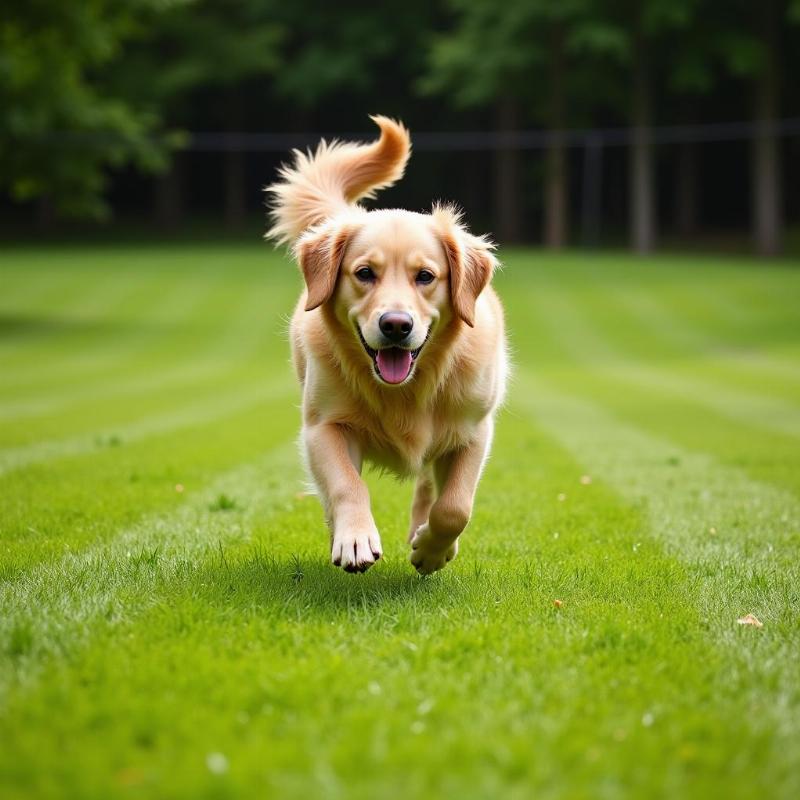 Dog Playing on Bermuda Grass