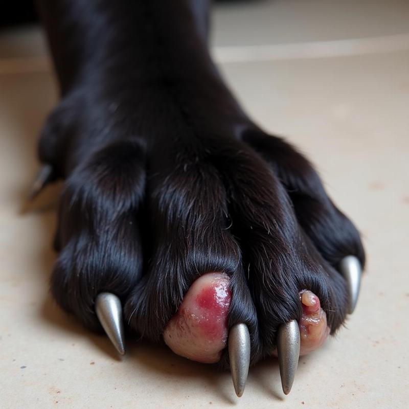 Black Dog Nail from Injury or Infection