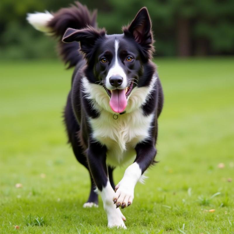 Border Collie running in a field