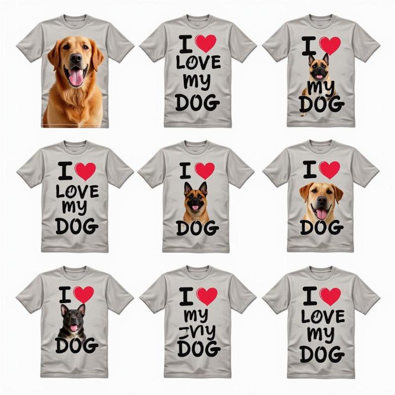 Breed-specific "I Love My Dog" shirts