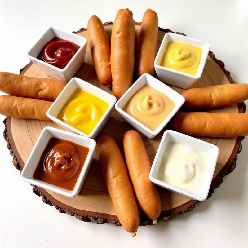 Dipping sauces for air fryer corn dogs.