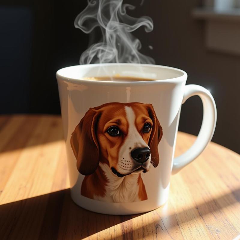 Personalized Ceramic Mug with Dog Portrait Inside