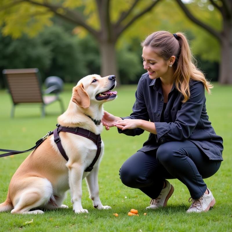 Certified Dog Trainer Working with a Dog