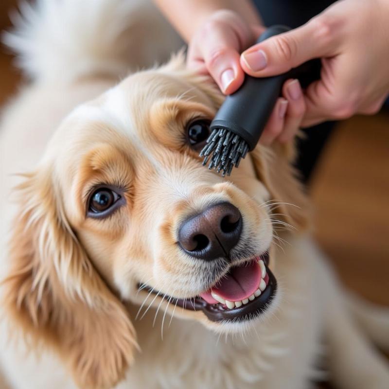 Dog grooming to reduce shedding