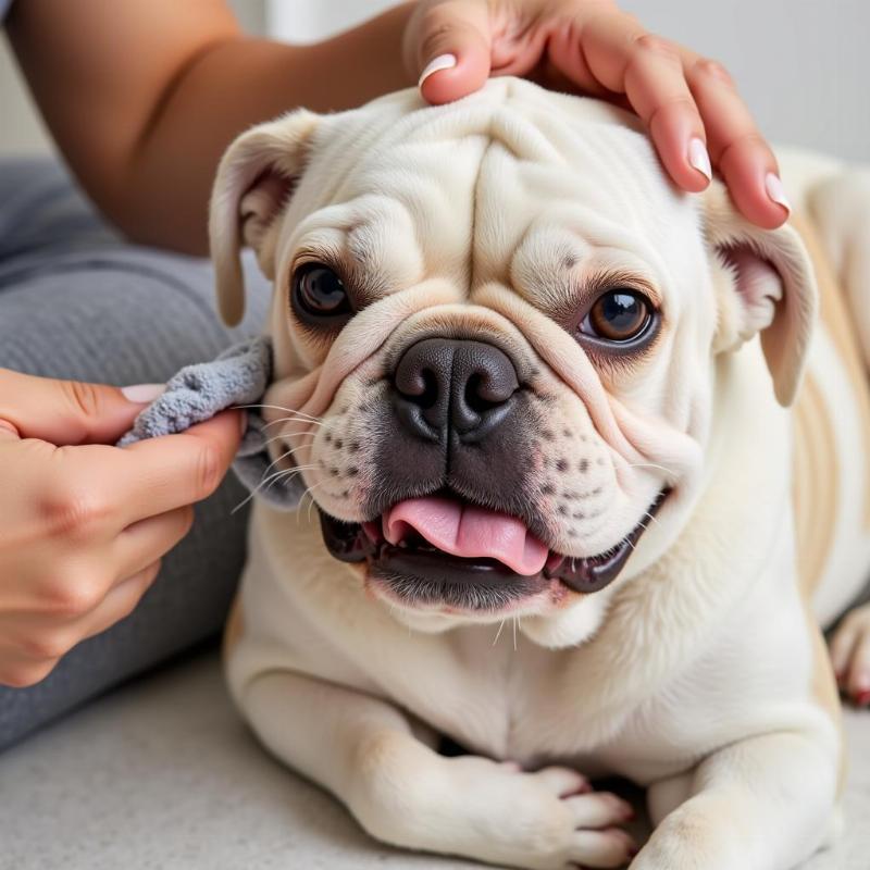 Caring for wrinkled dog skin