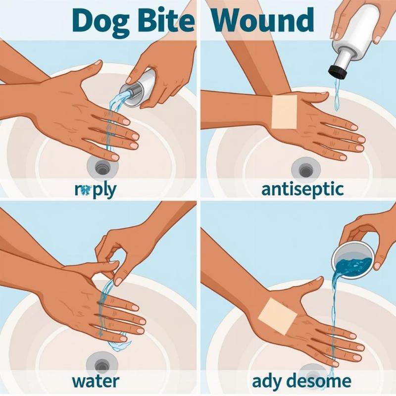 Treating a dog bite wound