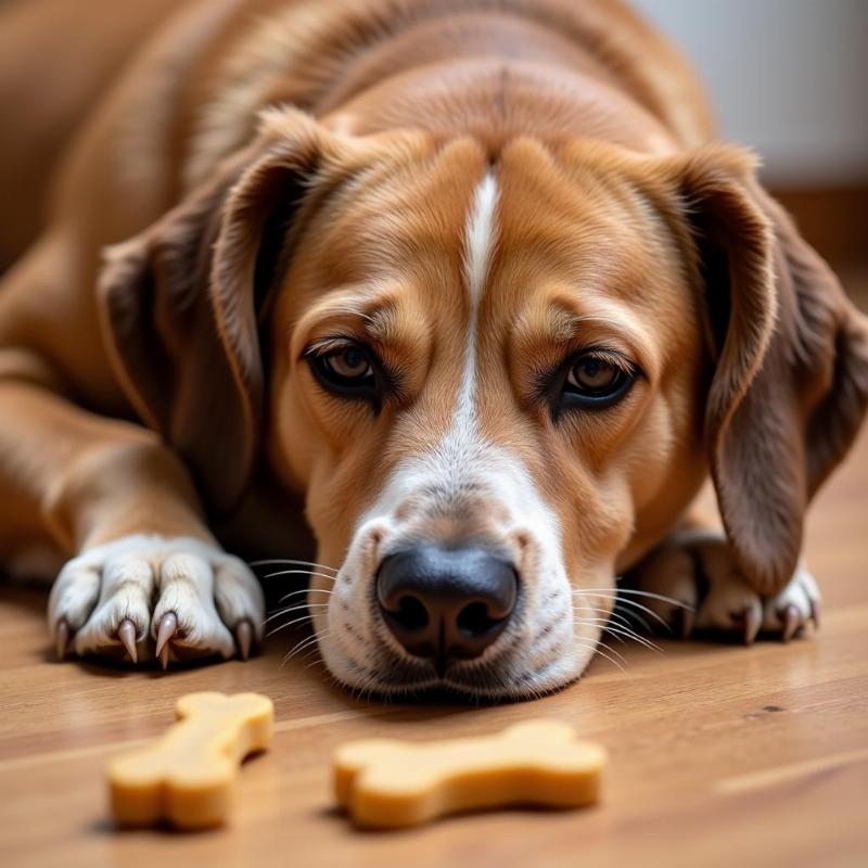 Dog experiencing stomach discomfort