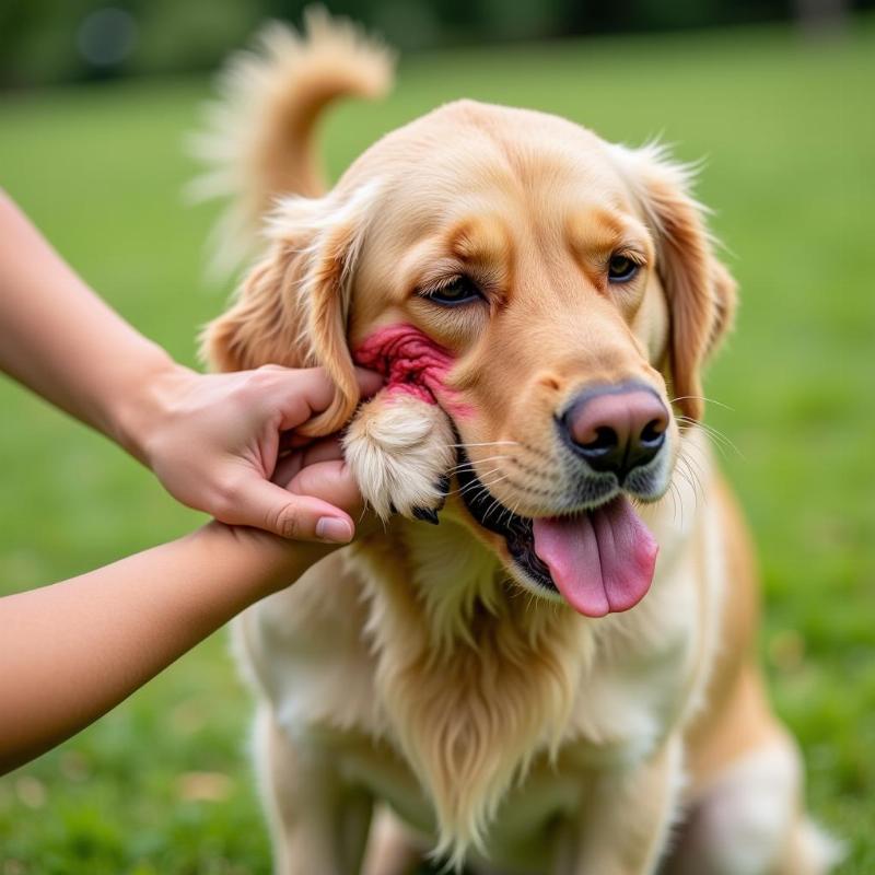 Dog suffering from summer itch