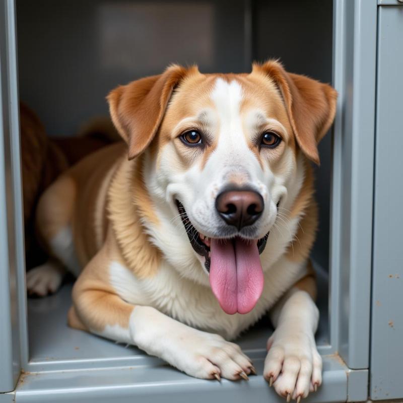 Dog in a Kennel