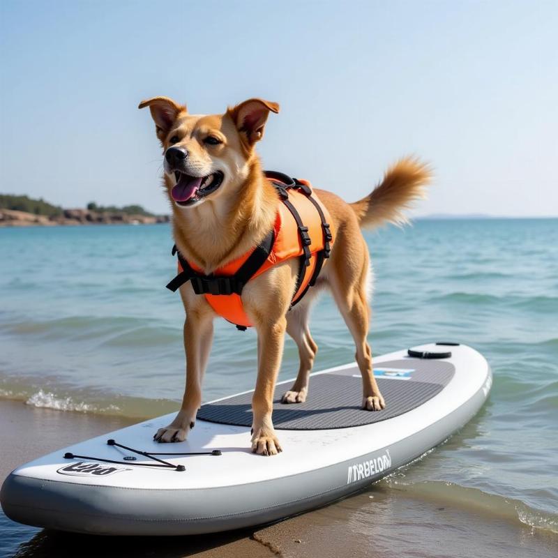 Dog Playing on a Paddle Board