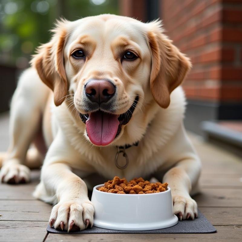 Dog Eating Wet Food