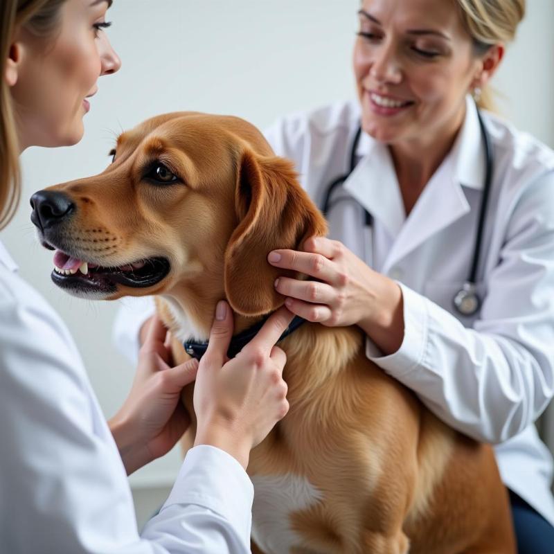 Dog Getting Ear Examined