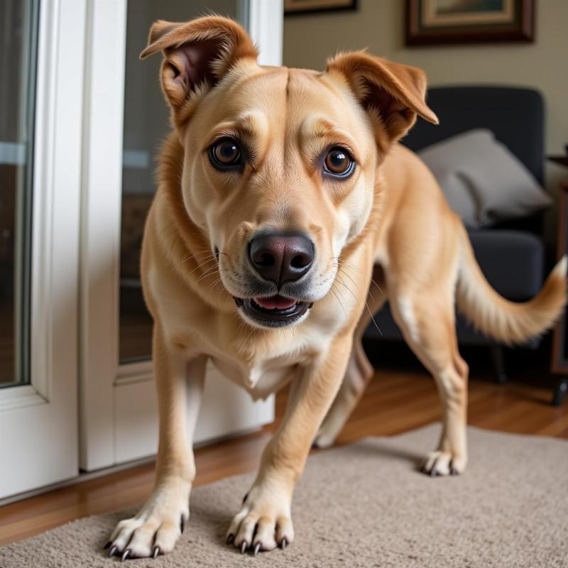 Dog showing signs of separation anxiety