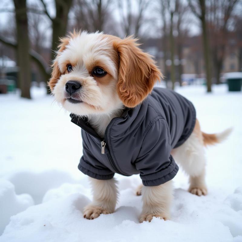 Dog shaking due to cold weather