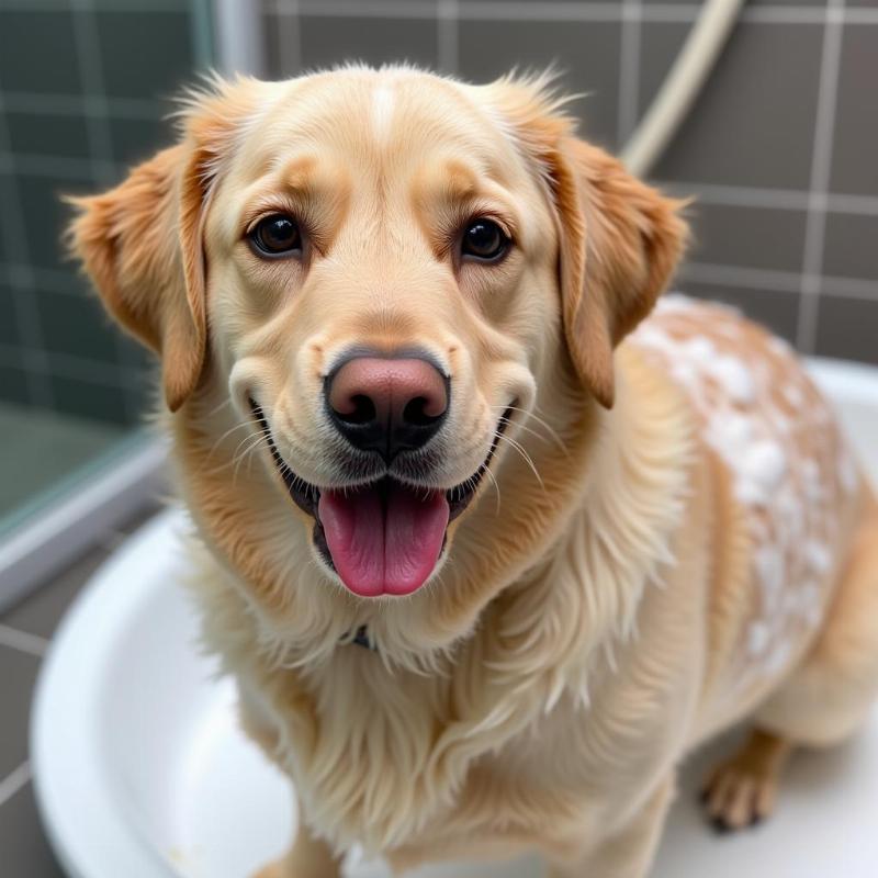 Clean dog after bath