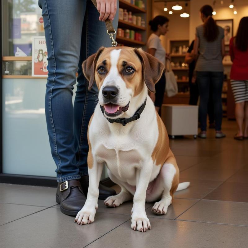 Dog in a store in Dallas