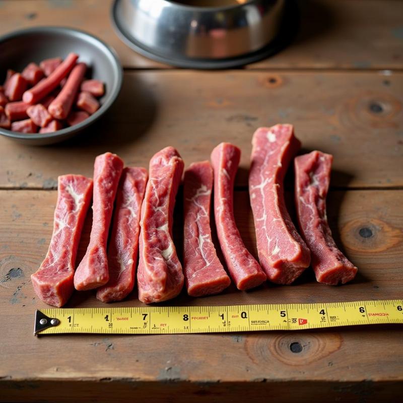 Various sizes of beef trachea chews.