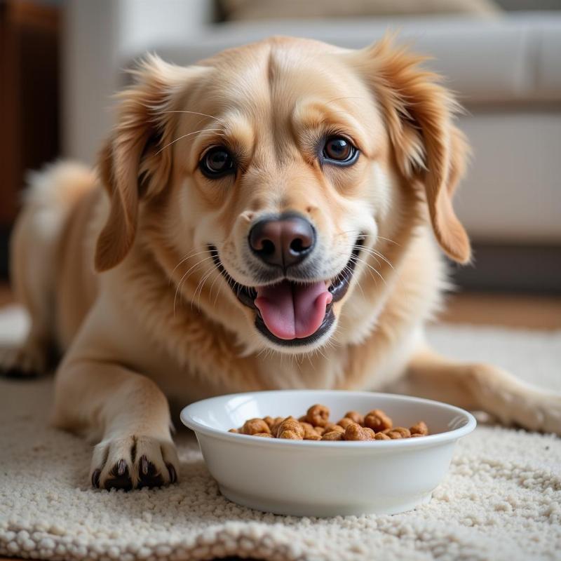 Choosing soft food for a toothless dog