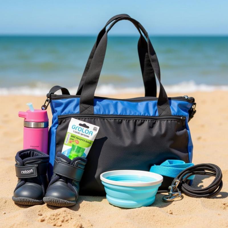 Dog owner packing beach essentials for their dog in Panama City Beach