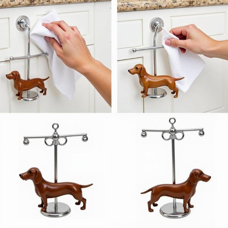 Cleaning a wiener dog paper towel holder