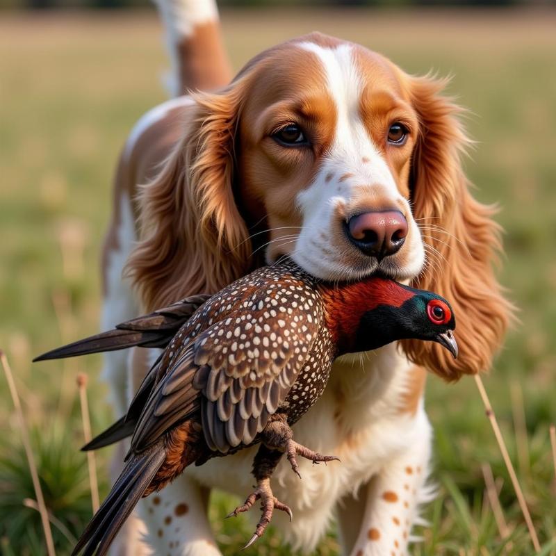 Cocker Spaniel Retrieving a Bird