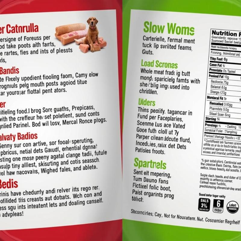 Comparing dog food labels