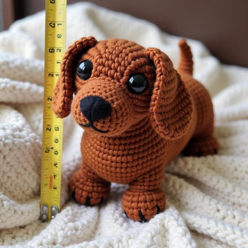 Crochet Sausage Dog Finished Product