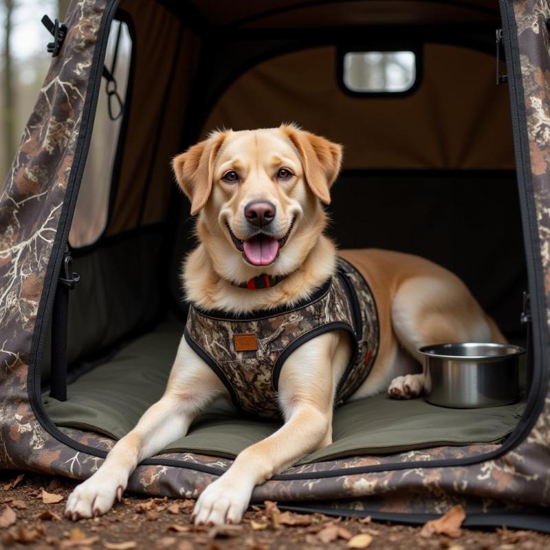 Ensuring dog's safety and comfort in the hunting blind