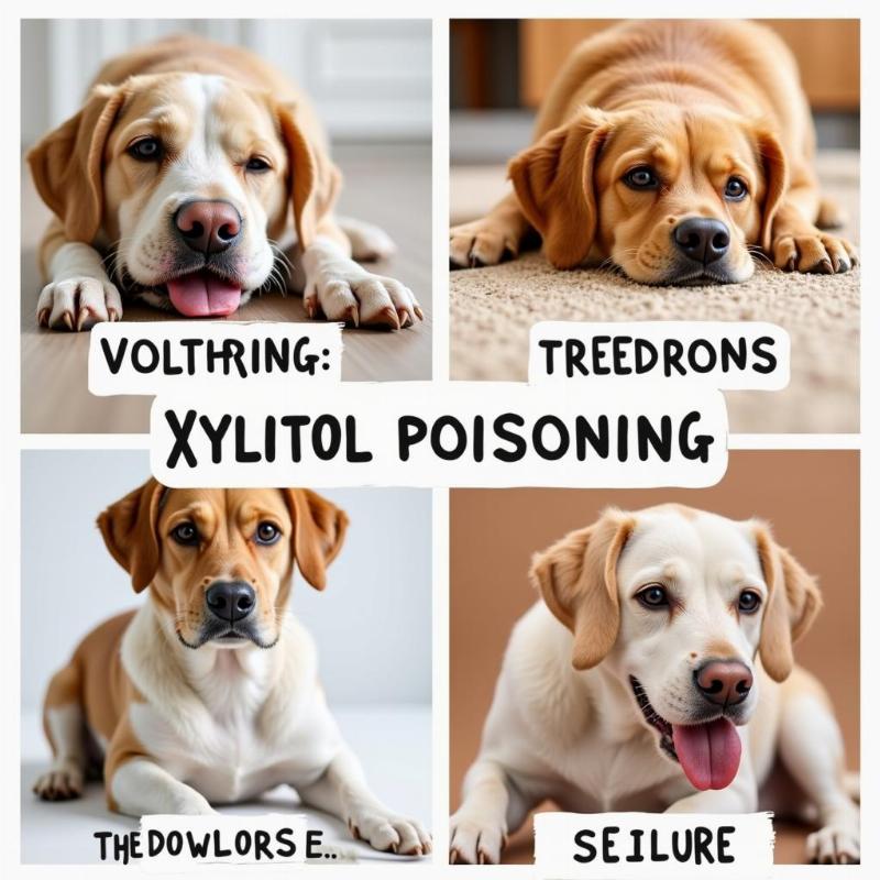 Signs of xylitol poisoning in dogs