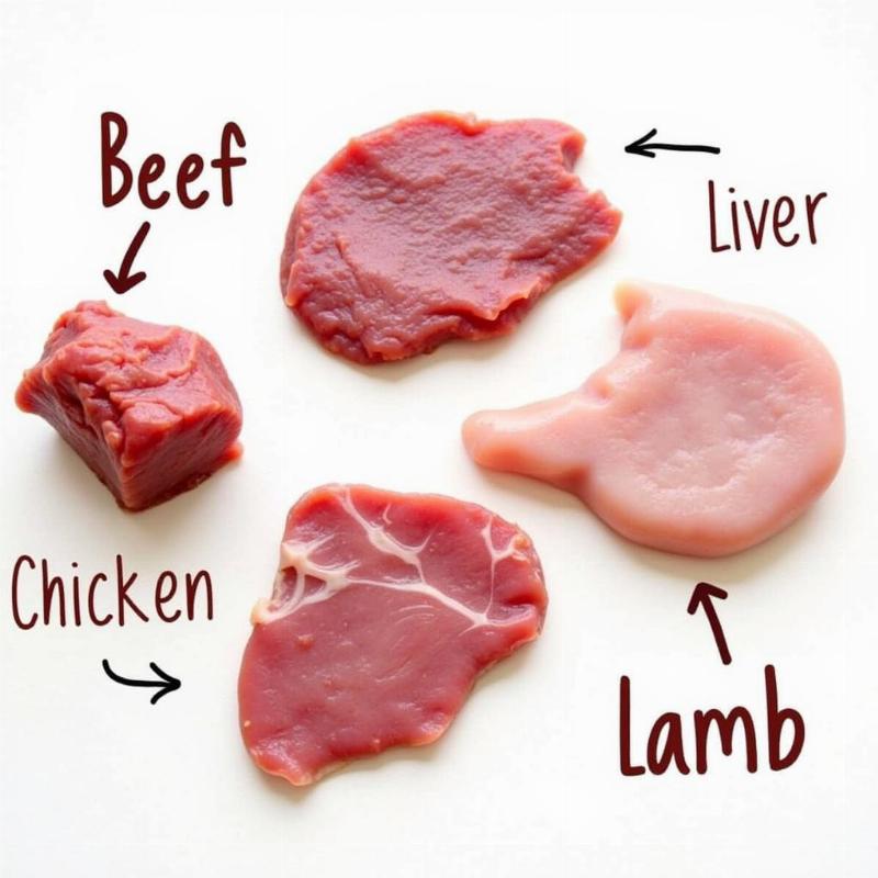 Different types of liver for dehydrating dog treats.