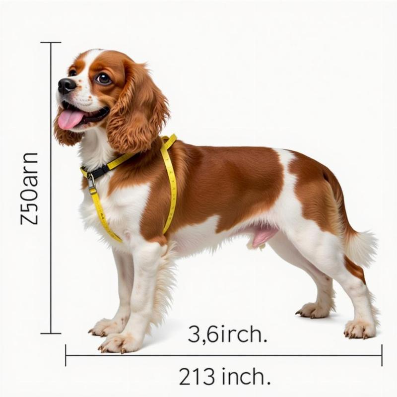 Measuring a Cavalier King Charles Spaniel for a harness