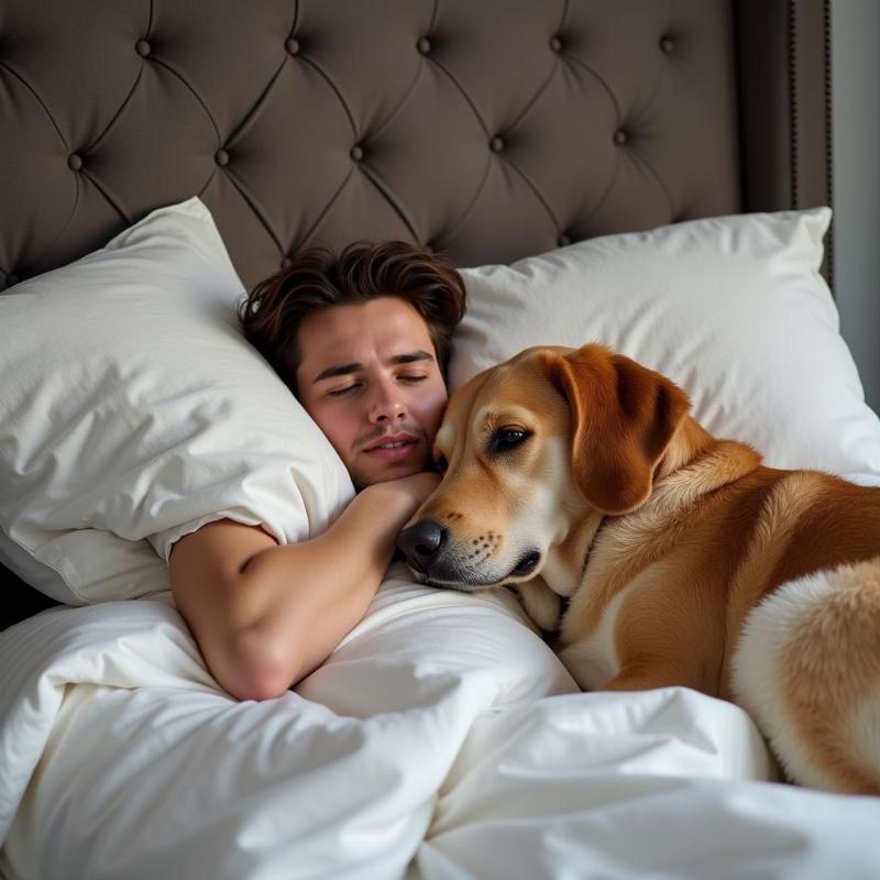 Dog and Owner Sharing Pillow - Sleep Disruption