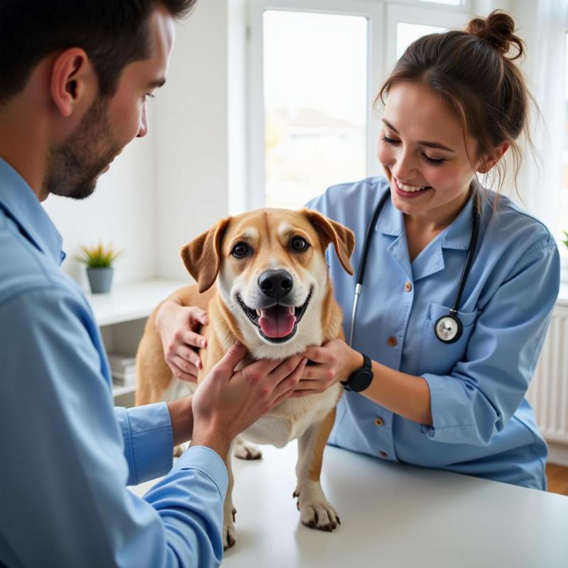 Dog Getting a Checkup at the Veterinarian