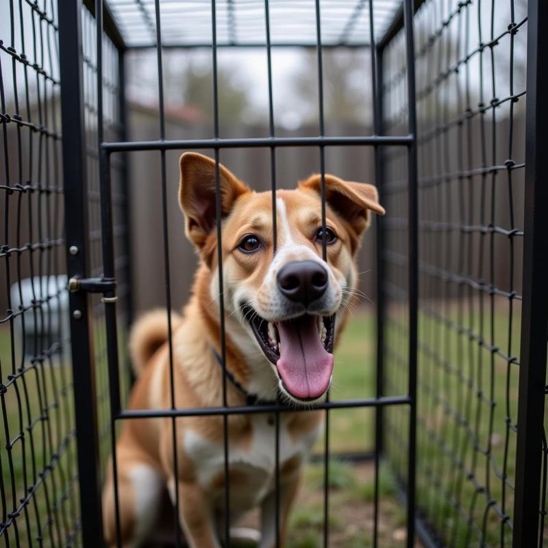 Dog Barking In Kennel Due to Loneliness