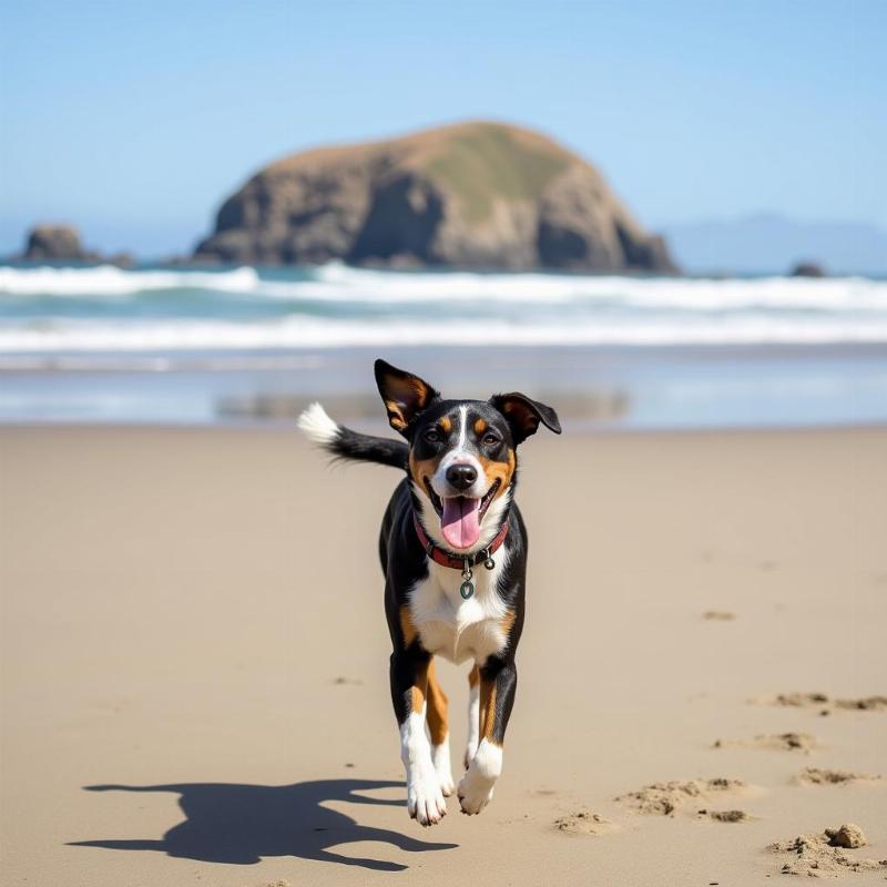 Dog on the Beach in Morro Bay