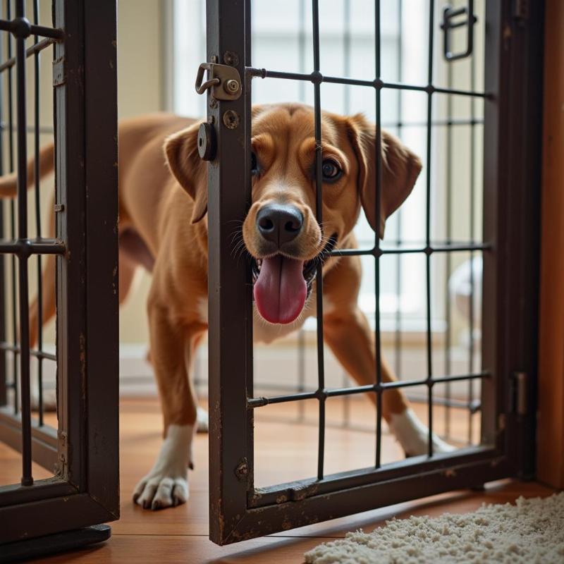 Dog breaking out of crate due to anxiety