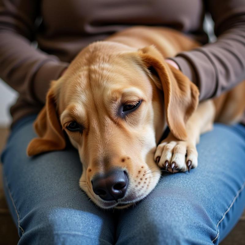 Dog Burrowing Head Seeking Comfort