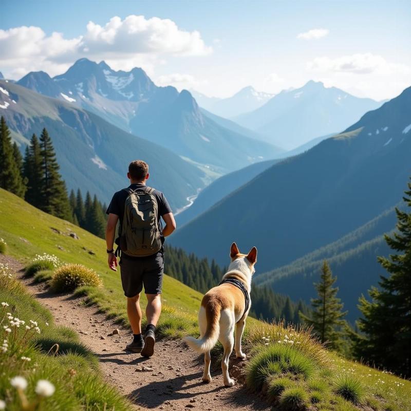 Dog Dad and Dog Hiking