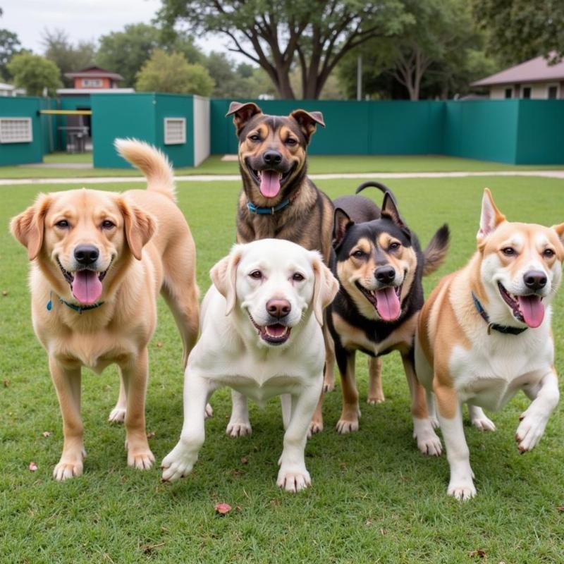 Dogs Playing at a Dog Day Care in Delray Beach