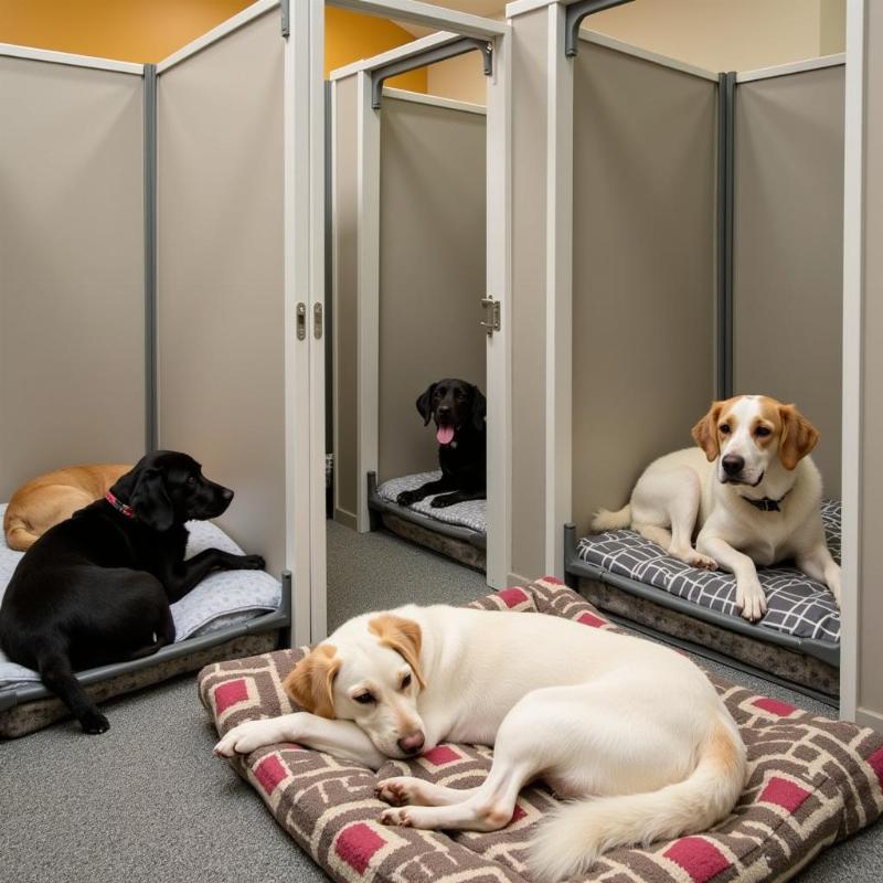 Dogs resting at dog day care White Plains NY