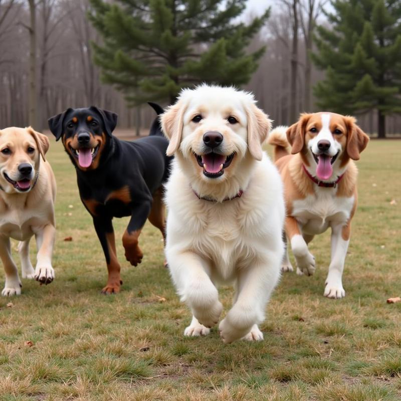 Happy Dogs Playing at Grand Blanc Daycare