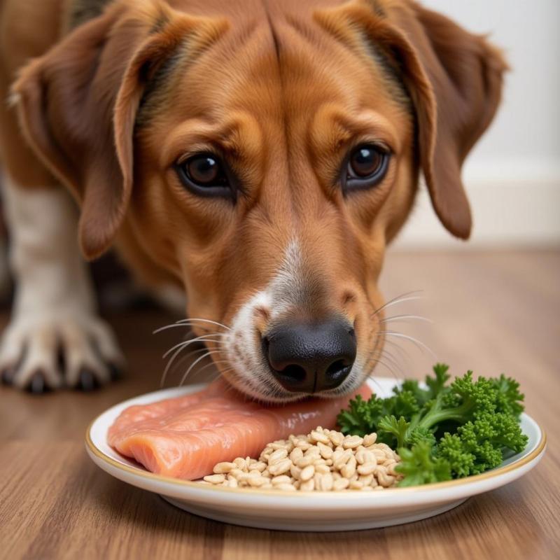 Dog Eating a Balanced Meal