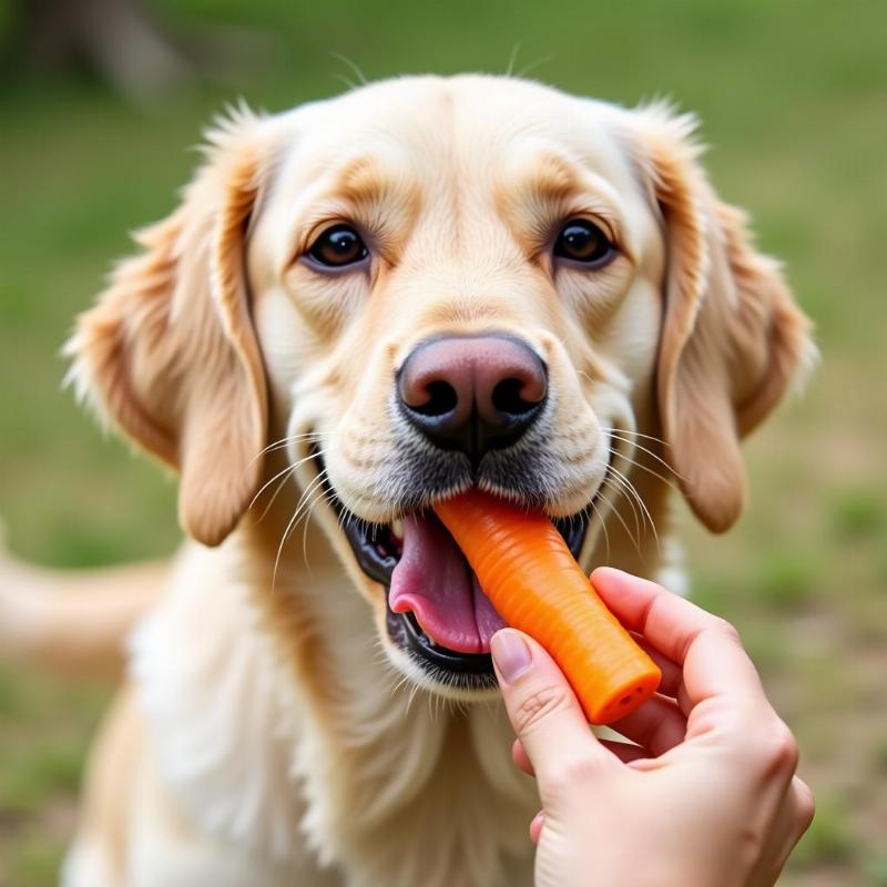 Dog Eating Healthy Treats