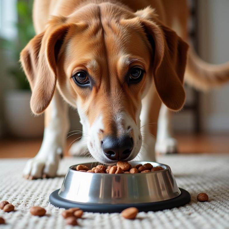 A dog enjoying a specially formulated diet