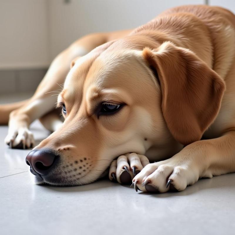 Dog exhibiting lethargy after medication