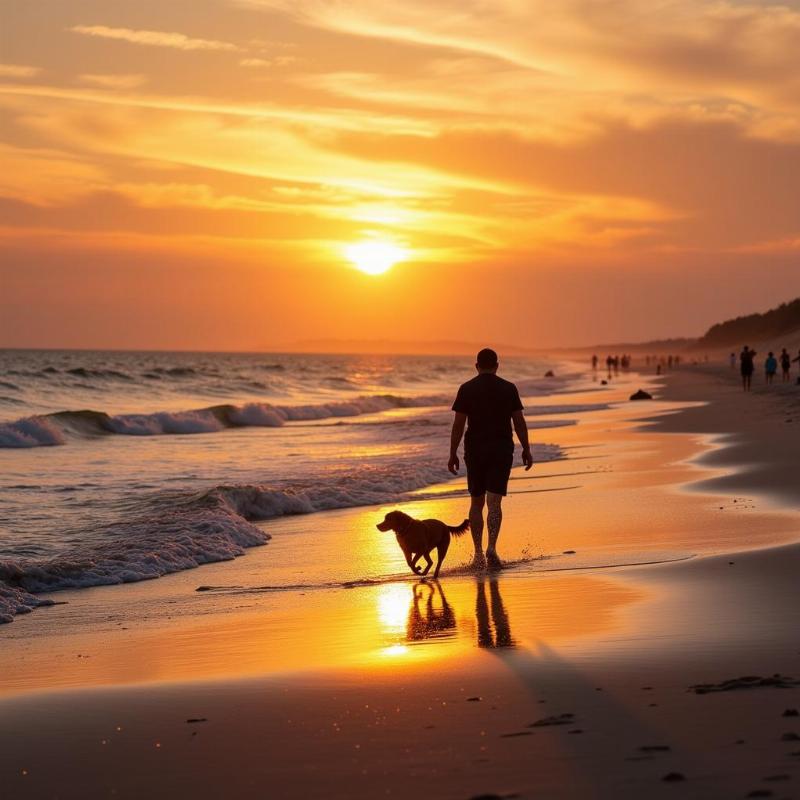 Dog-friendly beach walk in Virginia Beach